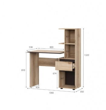 Стол письменный с надстройкой Берген (МИ) в Сухом Логу - suhoj-log.mebel-e96.ru