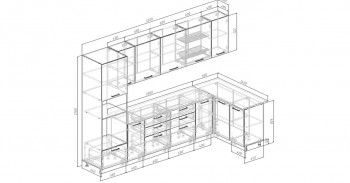 Угловой кухонный гарнитур Крафт 3200*1400 мм Sanvut в Сухом Логу - suhoj-log.mebel-e96.ru