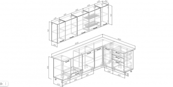 Угловой кухонный гарнитур Крафт 2600х1600 мм Sanvut в Сухом Логу - suhoj-log.mebel-e96.ru