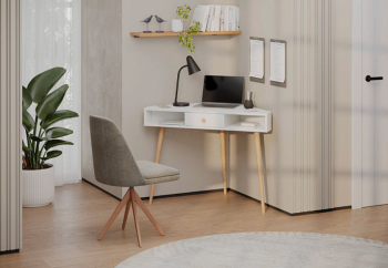 Стол письменный угловой, арт.6-01104, белый(ГК) в Сухом Логу - suhoj-log.mebel-e96.ru