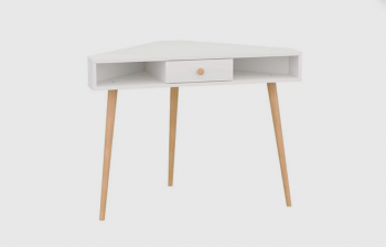 Стол письменный угловой, арт.6-01104, белый(ГК) в Сухом Логу - suhoj-log.mebel-e96.ru