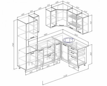 Угловой кухонный гарнитур Жемчуг 2400х1600 мм в Сухом Логу - suhoj-log.mebel-e96.ru