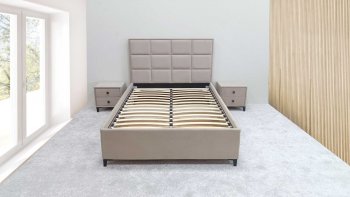 Кровать с подъемным механизмом Мега беж (Лин) в Сухом Логу - suhoj-log.mebel-e96.ru