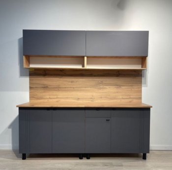 Кухонный гарнитур Монако 2000 мм графит (СВ) в Сухом Логу - suhoj-log.mebel-e96.ru