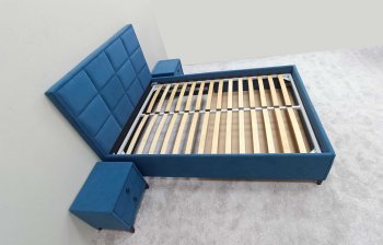 Кровать с подъемным механизмом Мега синий (Лин) в Сухом Логу - suhoj-log.mebel-e96.ru