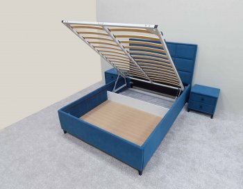 Кровать с подъемным механизмом Мега синий (Лин) в Сухом Логу - suhoj-log.mebel-e96.ru
