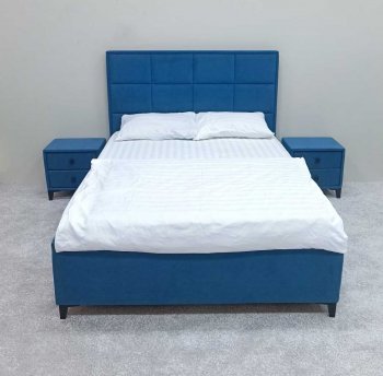 Кровать с подъемным механизмом Мега синий (Лин) в Сухом Логу - suhoj-log.mebel-e96.ru