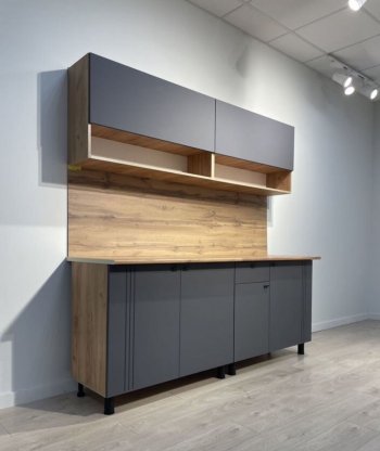 Кухонный гарнитур Монако 2000 мм графит (СВ) в Сухом Логу - suhoj-log.mebel-e96.ru