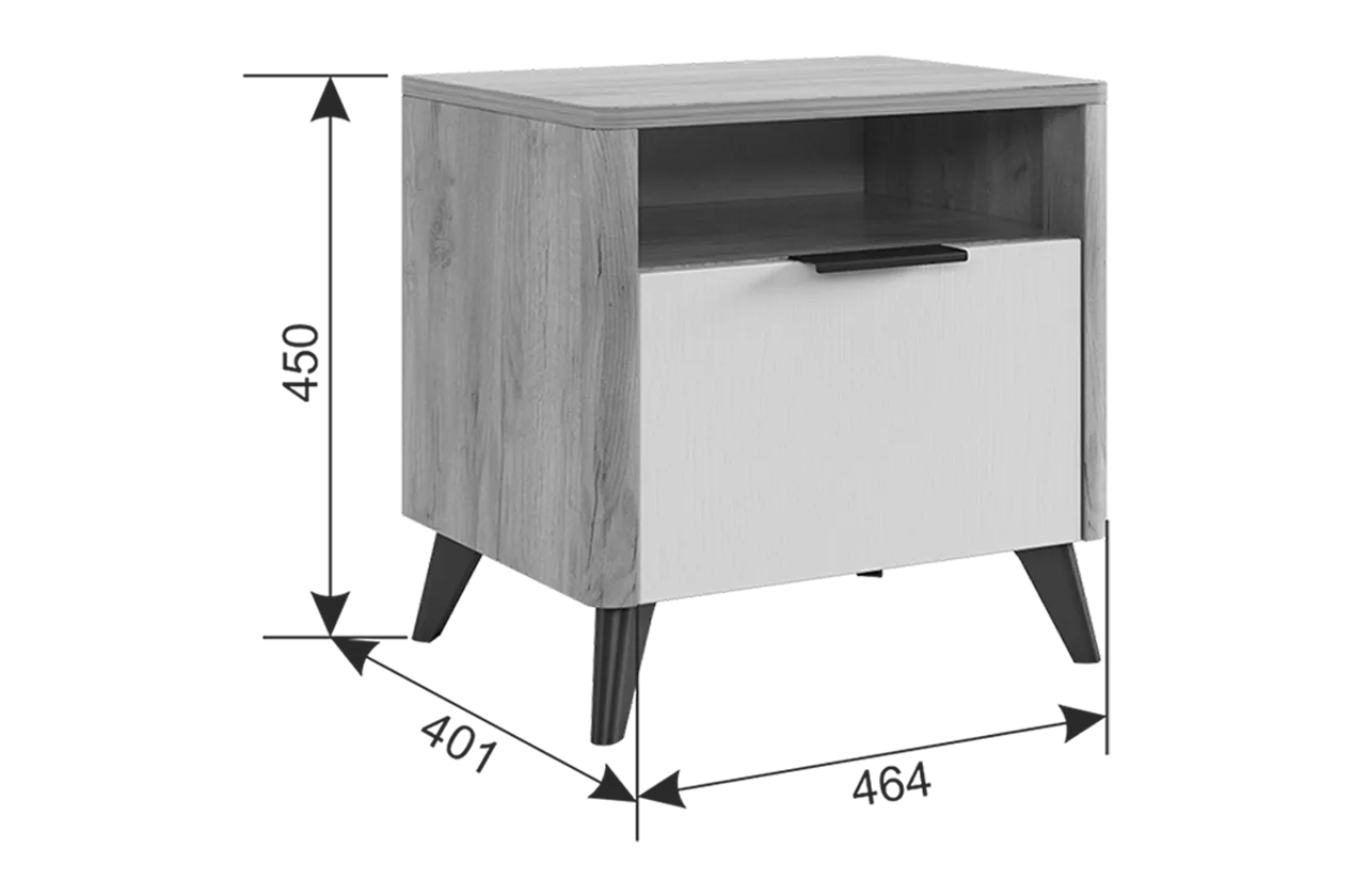 Тумба прикроватная Адам белое дерево (Мебельсон) в Сухом Логу - suhoj-log.mebel-e96.ru