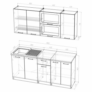 Кухонный гарнитур Алина макси 1800 мм (Герда) в Сухом Логу - suhoj-log.mebel-e96.ru