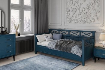 Кровать из массива Амелия сапфир без ящиков (БМ) в Сухом Логу - suhoj-log.mebel-e96.ru