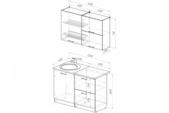 Кухонный гарнитур Антика лайт 1200 мм (Герда) в Сухом Логу - suhoj-log.mebel-e96.ru