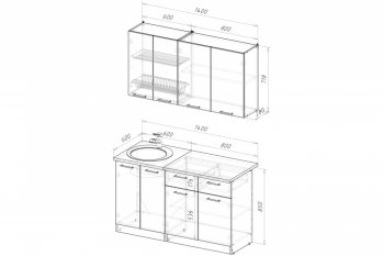 Кухонный гарнитур Антика медиум 2 1400 мм (Герда) в Сухом Логу - suhoj-log.mebel-e96.ru