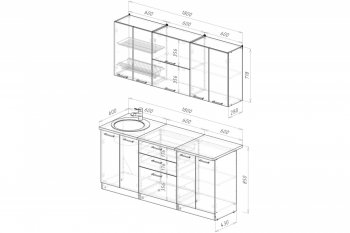 Кухонный гарнитур Антика макси 2 1800 мм (Герда) в Сухом Логу - suhoj-log.mebel-e96.ru