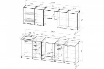 Кухонный гарнитур Антика базис 2400 мм (Герда) в Сухом Логу - suhoj-log.mebel-e96.ru