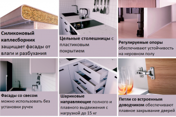 Угловой кухонный гарнитур Крафт 2200*1000 мм в Сухом Логу - suhoj-log.mebel-e96.ru