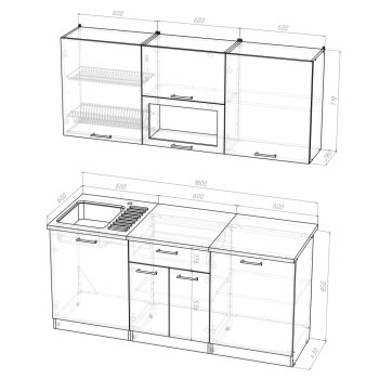 Кухонный гарнитур Арина макси 1800 мм  (Герда) в Сухом Логу - suhoj-log.mebel-e96.ru