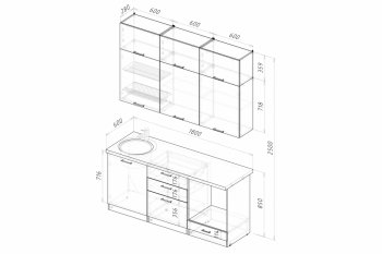 Кухонный гарнитур Асая макси 1800 мм (Герда) в Сухом Логу - suhoj-log.mebel-e96.ru