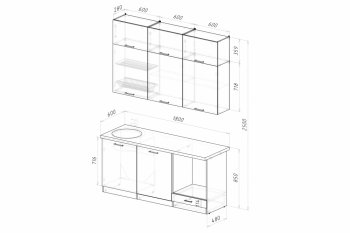 Кухонный гарнитур Асая макси 2 1800 мм ПМ (Герда) в Сухом Логу - suhoj-log.mebel-e96.ru