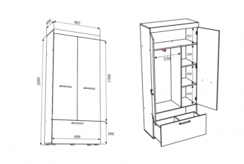 Стенка Бастон+шкаф черный (Эра) в Сухом Логу - suhoj-log.mebel-e96.ru