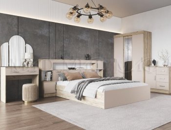 Спальный гарнитур Бася крафт/кашемир (Миф) в Сухом Логу - suhoj-log.mebel-e96.ru