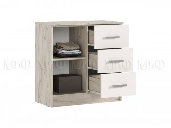 Комод 3 ящика 1 дверь Бася крафт/кашемир (Миф) в Сухом Логу - suhoj-log.mebel-e96.ru