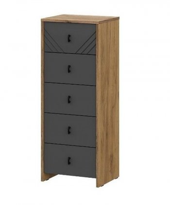 Комод (5 ящиков) Байкал Графит/Дуб золотой (СВ) в Сухом Логу - suhoj-log.mebel-e96.ru