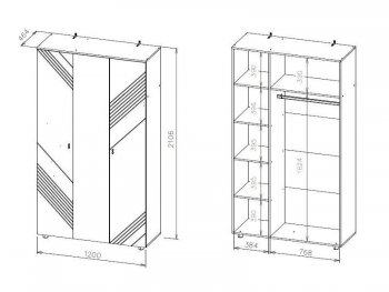 Шкаф 1200 мм трехстворчатый Байкал (СВ) в Сухом Логу - suhoj-log.mebel-e96.ru