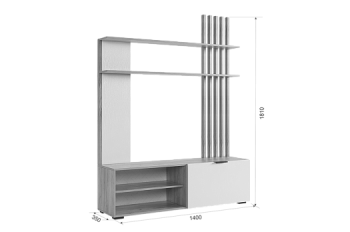 Стенка Бери К1 белое дерево (Мебельсон) в Сухом Логу - suhoj-log.mebel-e96.ru