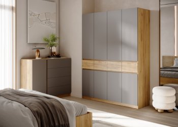 Спальный гарнитур Бостон Лайт серый (Стиль) в Сухом Логу - suhoj-log.mebel-e96.ru
