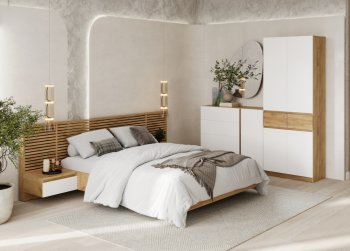 Спальный гарнитур Бостон Лайт белый (Стиль) в Сухом Логу - suhoj-log.mebel-e96.ru