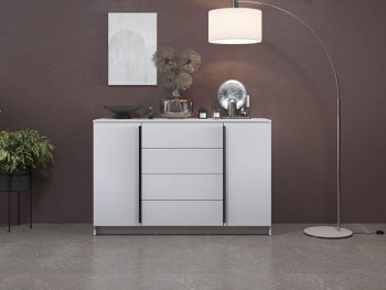 Комод 67.11 Брандо ЛДСП New белый (Олмеко) в Сухом Логу - suhoj-log.mebel-e96.ru