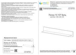 Полка Бэль 10.107 в Сухом Логу - suhoj-log.mebel-e96.ru