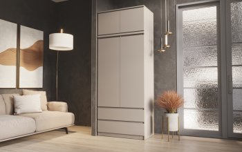 Шкаф Челси с антресолью 900 мм Кашемир (Миф) в Сухом Логу - suhoj-log.mebel-e96.ru