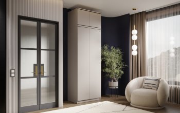 Шкаф 800 мм Челси двустворчатый с антресолью Кашемир (Миф) в Сухом Логу - suhoj-log.mebel-e96.ru