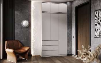 Шкаф 1200 мм Челси с антресолью Кашемир (Миф) в Сухом Логу - suhoj-log.mebel-e96.ru