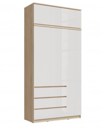 Шкаф 1200 мм Челси с антресолью, сонома/белый (Миф) в Сухом Логу - suhoj-log.mebel-e96.ru