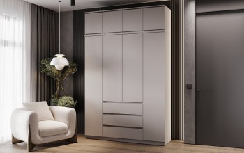 Шкаф 1600 мм Челси с антресолью Кашемир (Миф) в Сухом Логу - suhoj-log.mebel-e96.ru