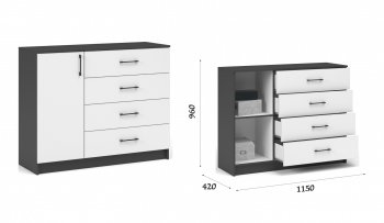 Комод Чикаго 1д4ящ (Имп) в Сухом Логу - suhoj-log.mebel-e96.ru