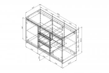 Комод 3ящ.2дв. Дельта Next 25.04 ЯШ/белый (ФМ) в Сухом Логу - suhoj-log.mebel-e96.ru