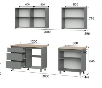 Кухонный гарнитур Денвер 2000 мм (СВ) в Сухом Логу - suhoj-log.mebel-e96.ru