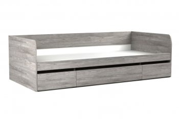 Кровать 900 с ящиками Денвер Риббек серый (СБК) в Сухом Логу - suhoj-log.mebel-e96.ru