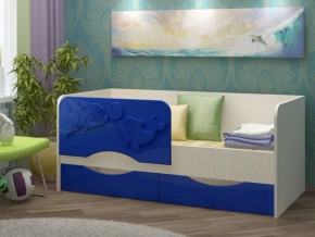 Детская кровать Дельфин-2 МДФ, тёмно-синий, 80х160 в Сухом Логу - suhoj-log.mebel-e96.ru
