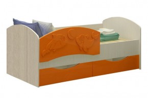 Детская кровать Дельфин-3 МДФ оранжевый, 80х160 в Сухом Логу - suhoj-log.mebel-e96.ru