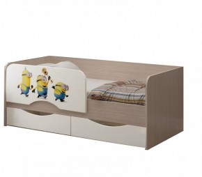 Детская кровать Юниор-12 МДФ Миньоны, 80х160 в Сухом Логу - suhoj-log.mebel-e96.ru