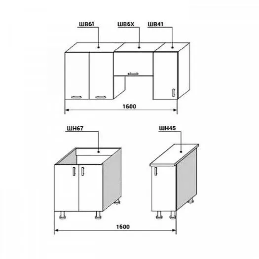 Кухонный гарнитур Диана-4У Лофт 1600 мм в Сухом Логу - suhoj-log.mebel-e96.ru