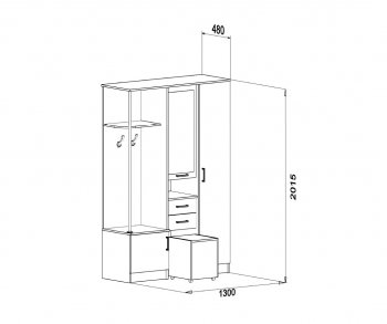 Прихожая Дуся 1.3 УНИ (ДСВ) в Сухом Логу - suhoj-log.mebel-e96.ru