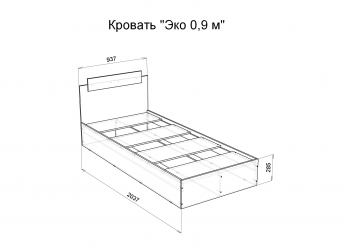 Кровать односпальная Эко 900 белый (Эра) в Сухом Логу - suhoj-log.mebel-e96.ru