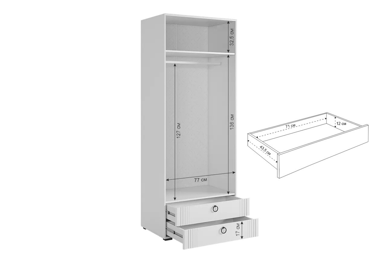 Шкаф 800 мм Ева двухдверный 103.01 (Мебельсон) в Сухом Логу - suhoj-log.mebel-e96.ru