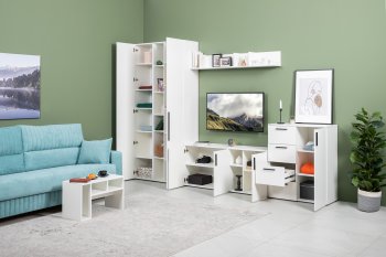 Стенка Эйр модульная, белый (Моби) в Сухом Логу - suhoj-log.mebel-e96.ru
